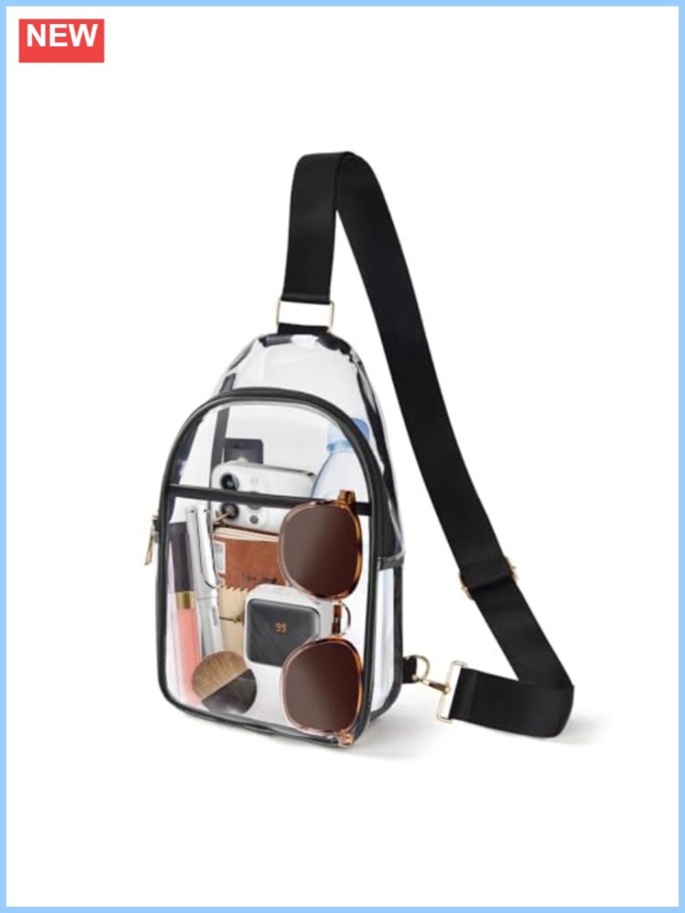 Clear Crossbody Bag Stadium Approved PVC Unisex Concert Purse